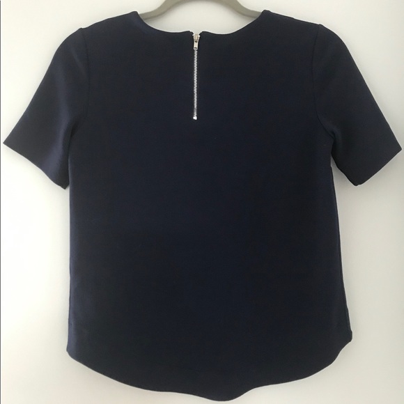 Navy textures Short Sleeve Blouse - Picture 2 of 3